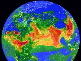 Создан интерактивный глобус загрязнения воздуха Земли